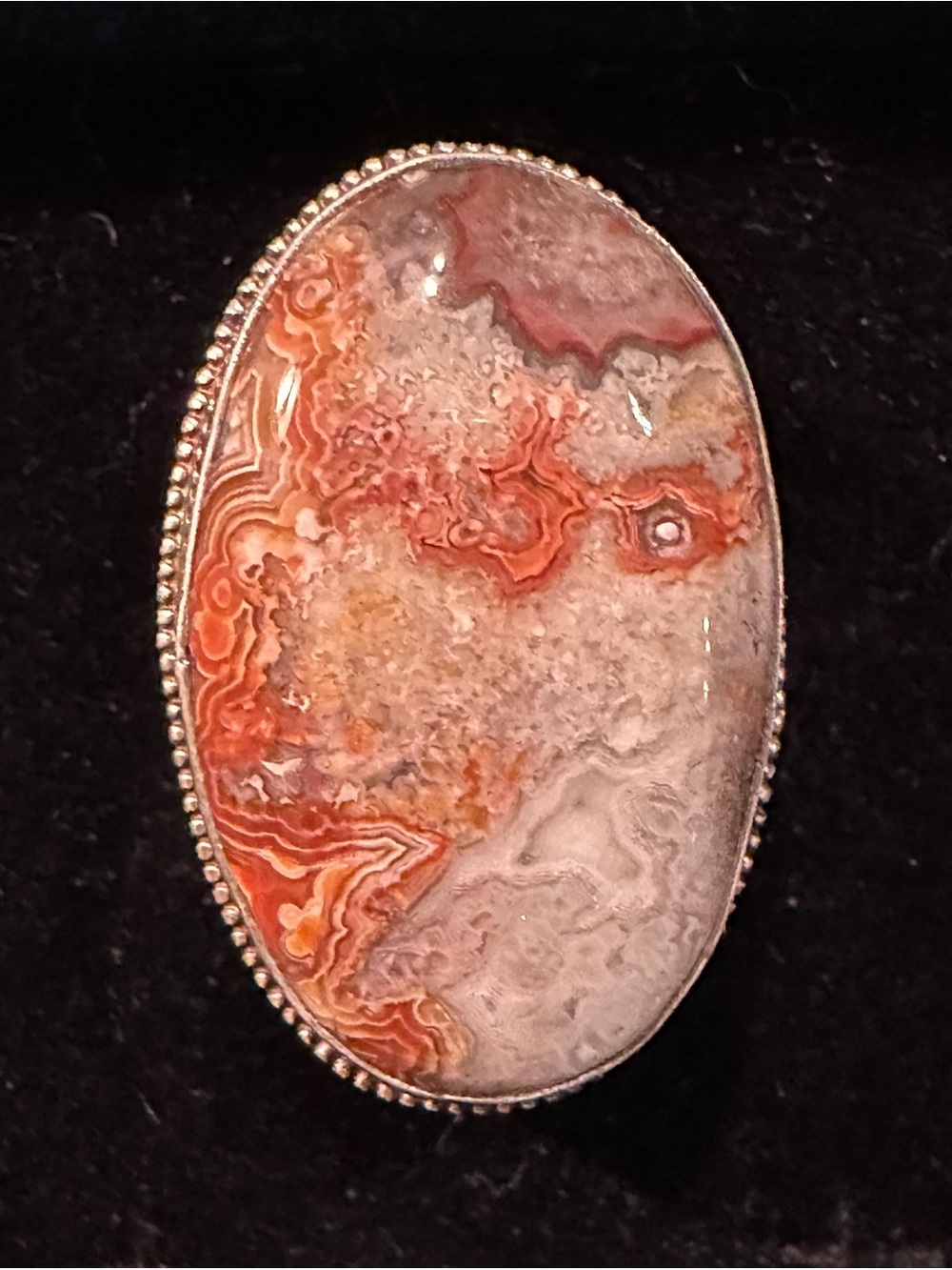 Crazy Lace Agate Sterling Statement Ring
